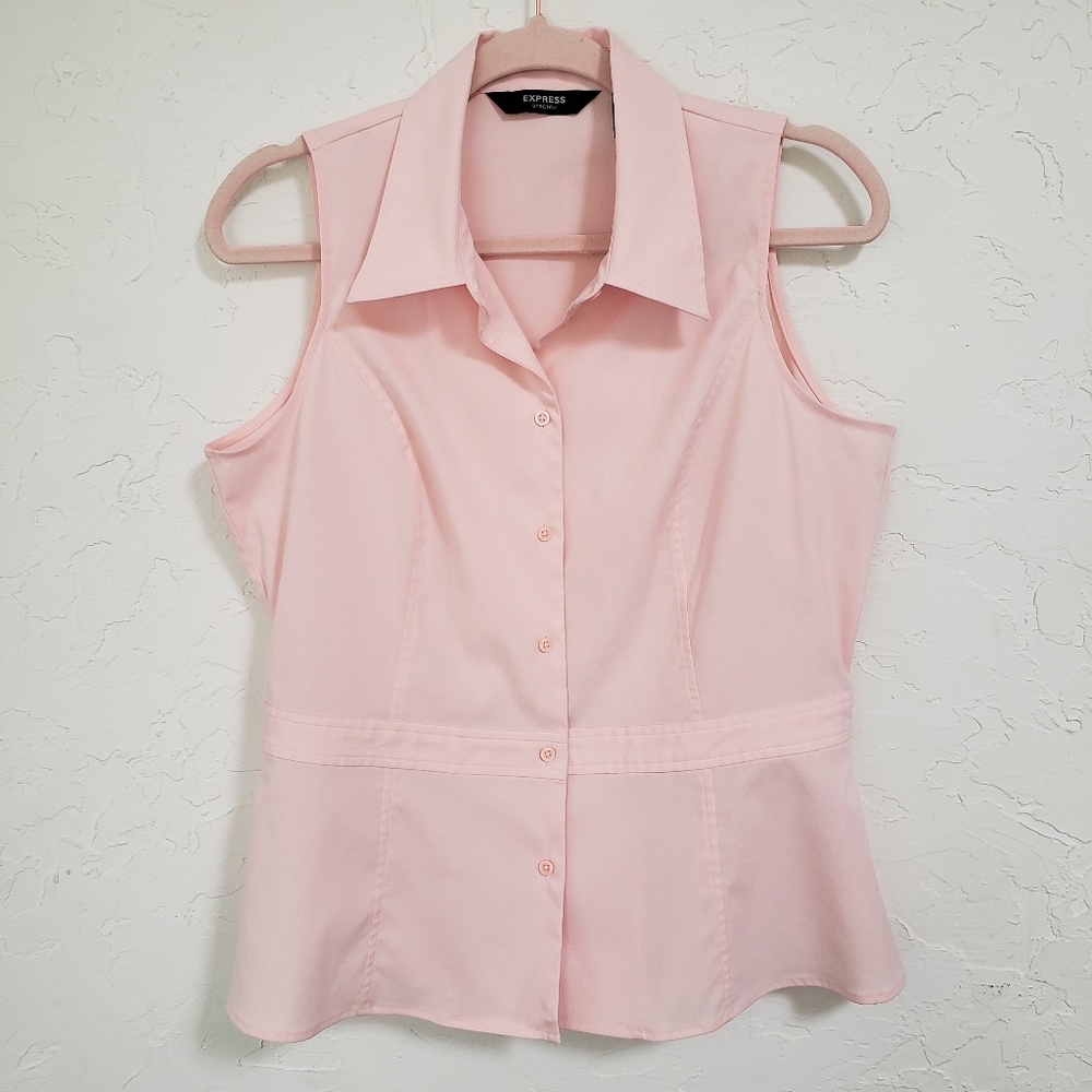 Express sleeveless button up